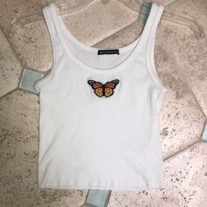 White tank with butterfly brandy melville tank top